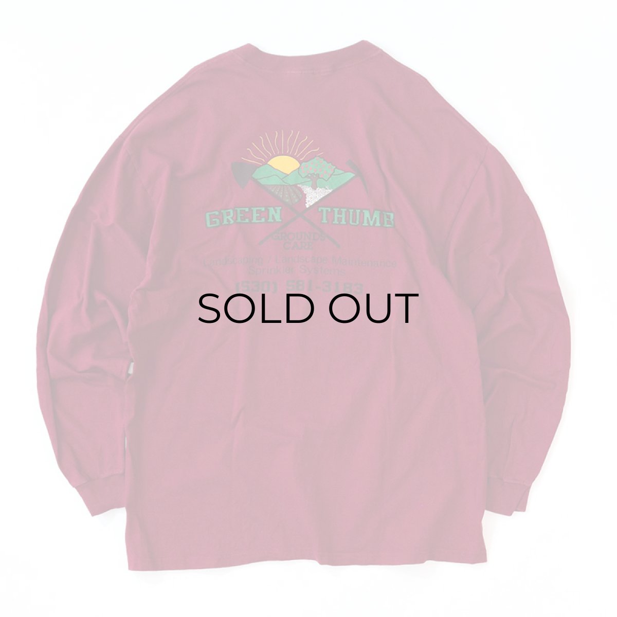 画像2: Hanes COTTON W-PRINT L/S TEE "GREEN THUMB"  (2)