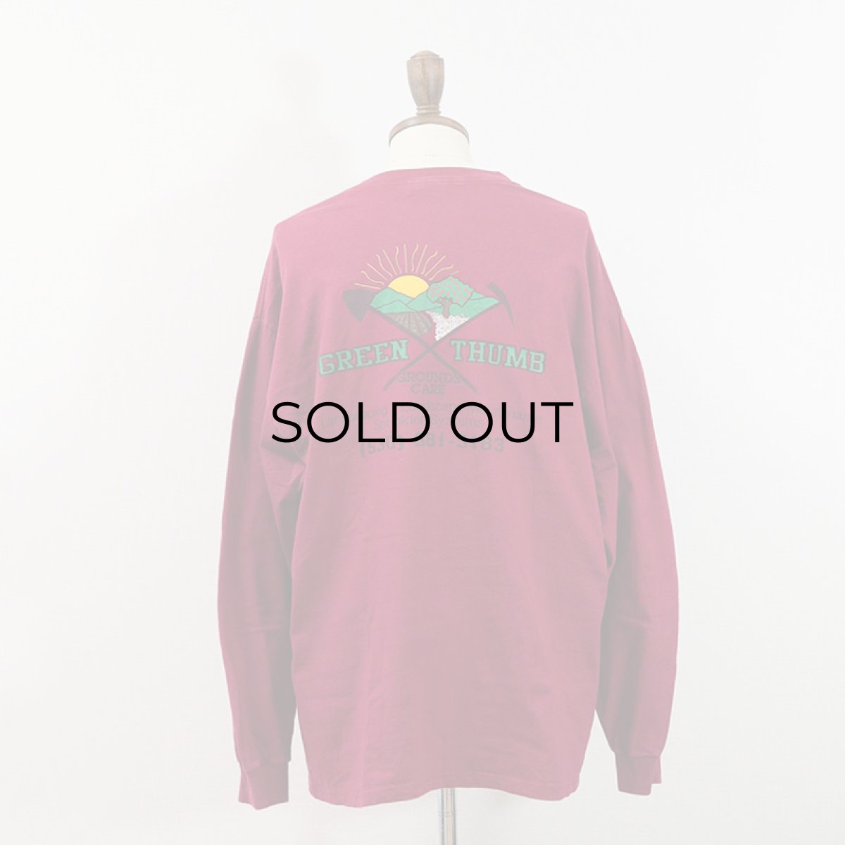 画像8: Hanes COTTON W-PRINT L/S TEE "GREEN THUMB"  (8)