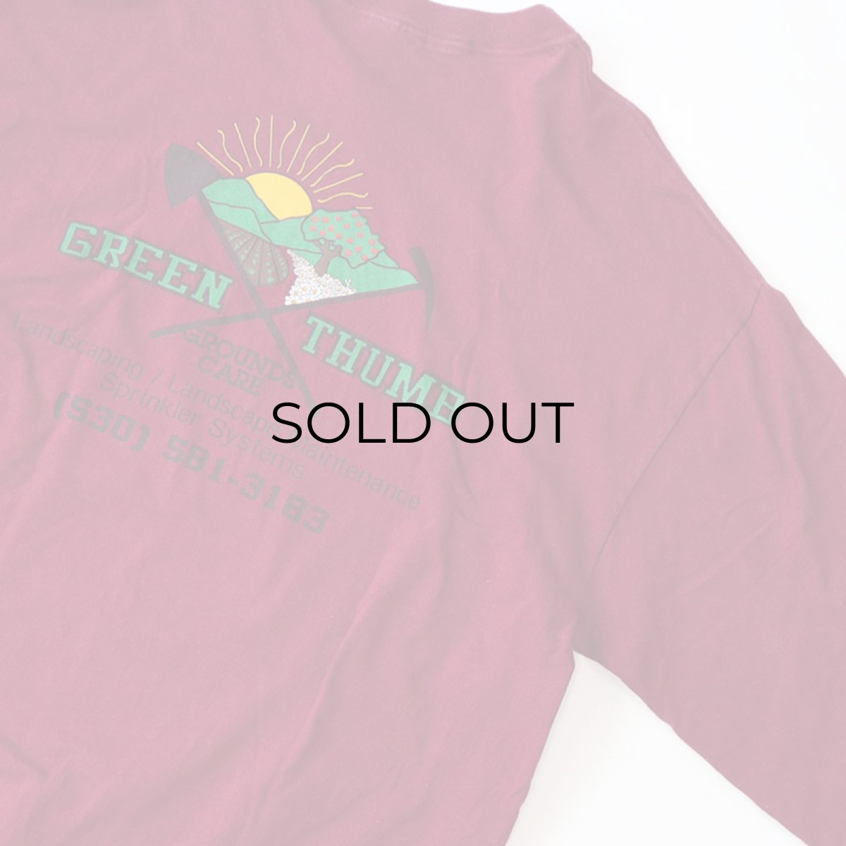 画像5: Hanes COTTON W-PRINT L/S TEE "GREEN THUMB"  (5)