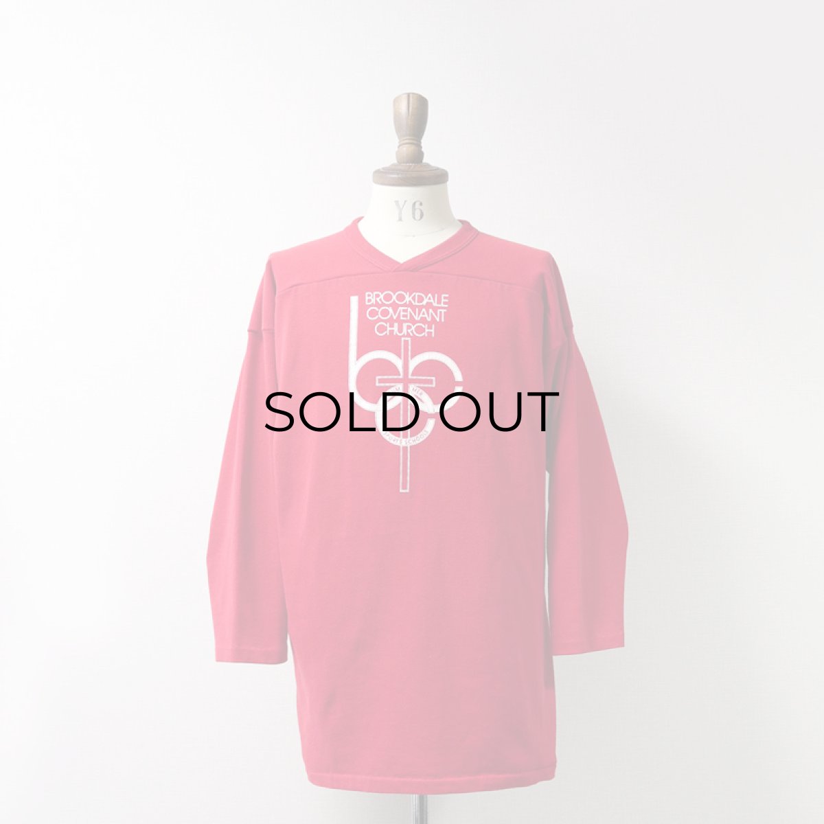 画像9: 70's-80's RUSSELL PRINT 3/4 SLEEVE V NECK FOOTBALL TEE "BROOKDALE COVENANT CHURCH" (9)