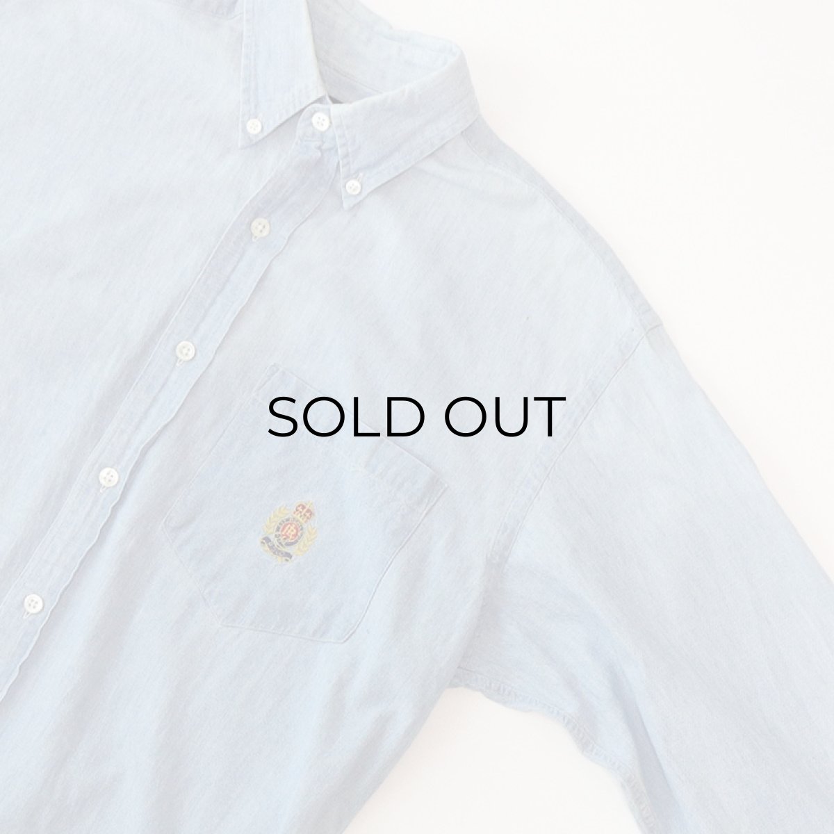 画像4: 〜90's Ralph Lauren COTTON CHAMBRAY B/D SHIRT (4)