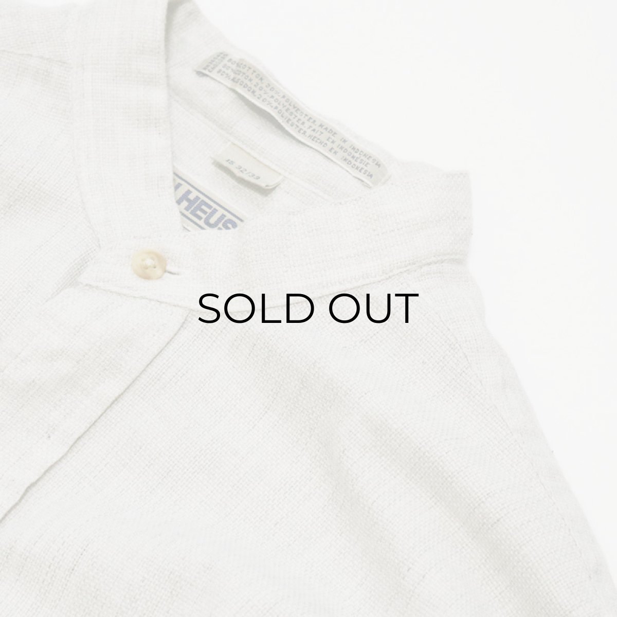 画像3: 80's VAN HEUSEN COTTON POLYESTER BAND COLLAR SHIRT (3)