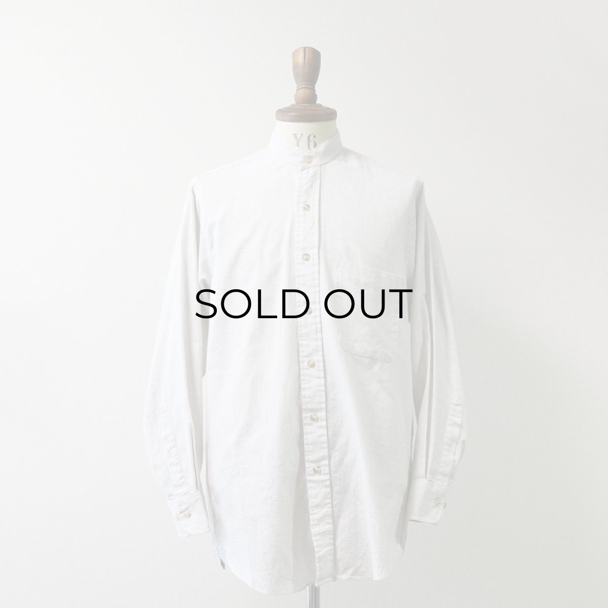 画像8: 80's VAN HEUSEN COTTON POLYESTER BAND COLLAR SHIRT (8)