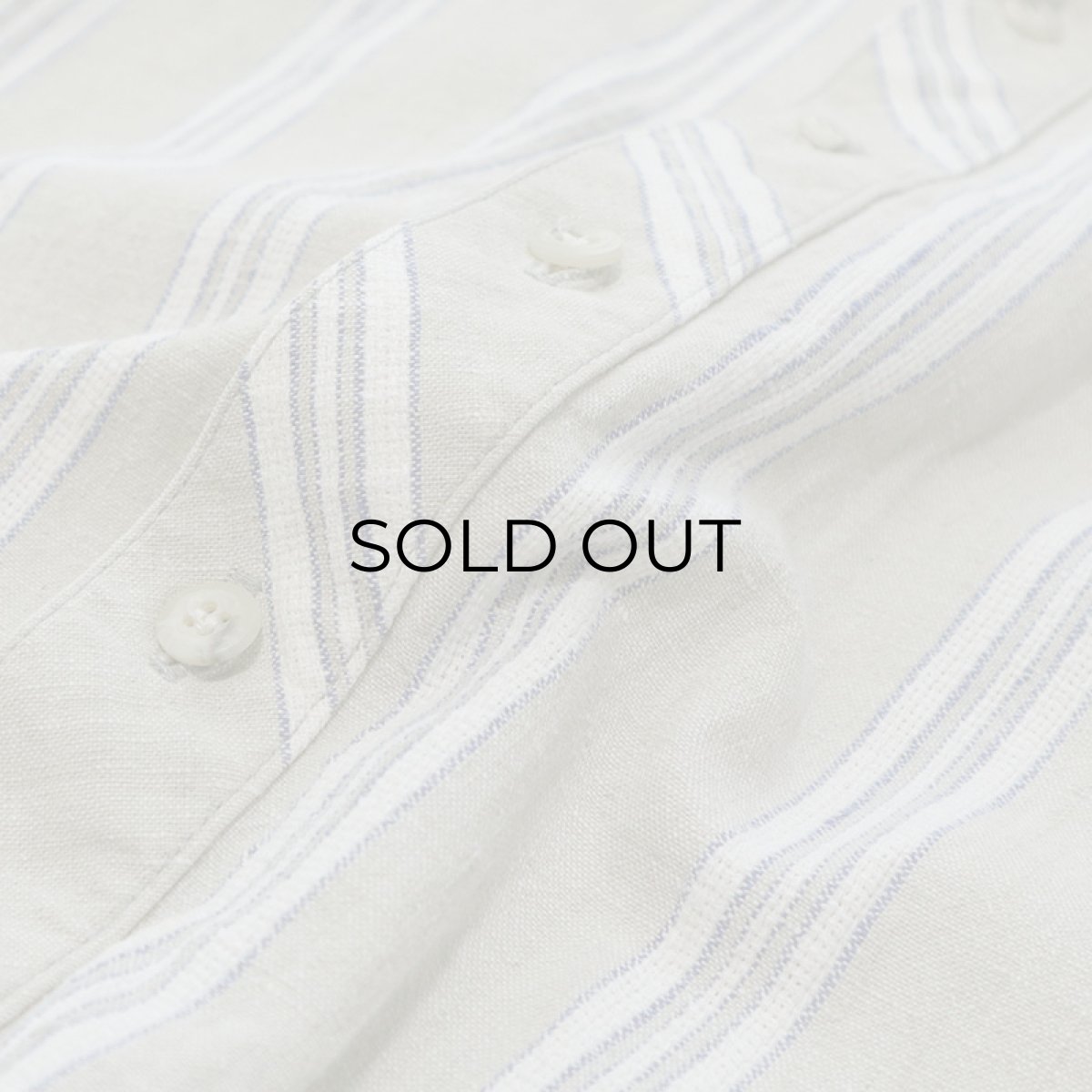 画像7: CLASSIC OLD WEST STYLES COTTON LINEN STRIPE COLLARLESS SHIRT (7)