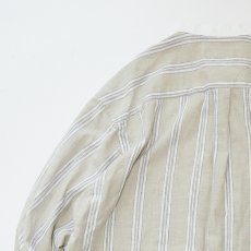 画像8: CLASSIC OLD WEST STYLES COTTON LINEN STRIPE COLLARLESS SHIRT (8)