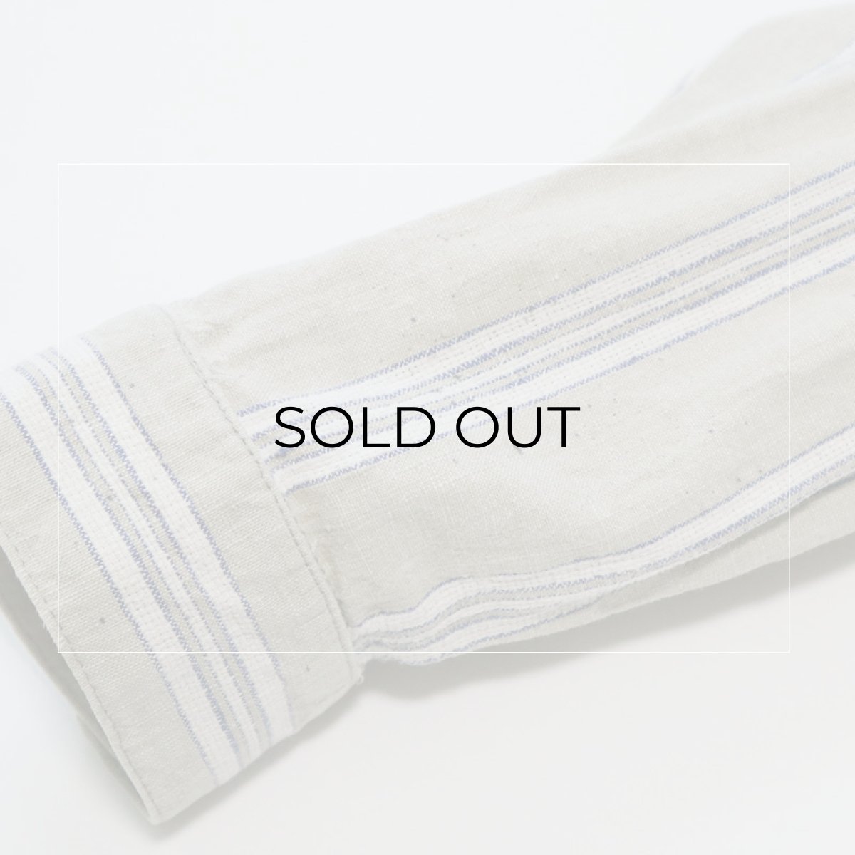 画像11: CLASSIC OLD WEST STYLES COTTON LINEN STRIPE COLLARLESS SHIRT (11)