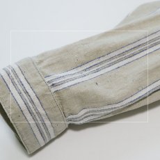 画像11: CLASSIC OLD WEST STYLES COTTON LINEN STRIPE COLLARLESS SHIRT (11)