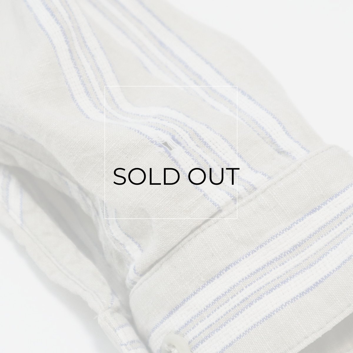 画像10: CLASSIC OLD WEST STYLES COTTON LINEN STRIPE COLLARLESS SHIRT (10)