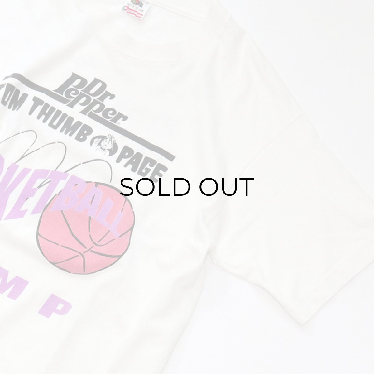 画像3: 〜90's FRUIT OF THE LOOM COTTON W-PRINT S/S TEE "DrPepper TOM THUMB PAGE BASKETBALL CAMP" (3)