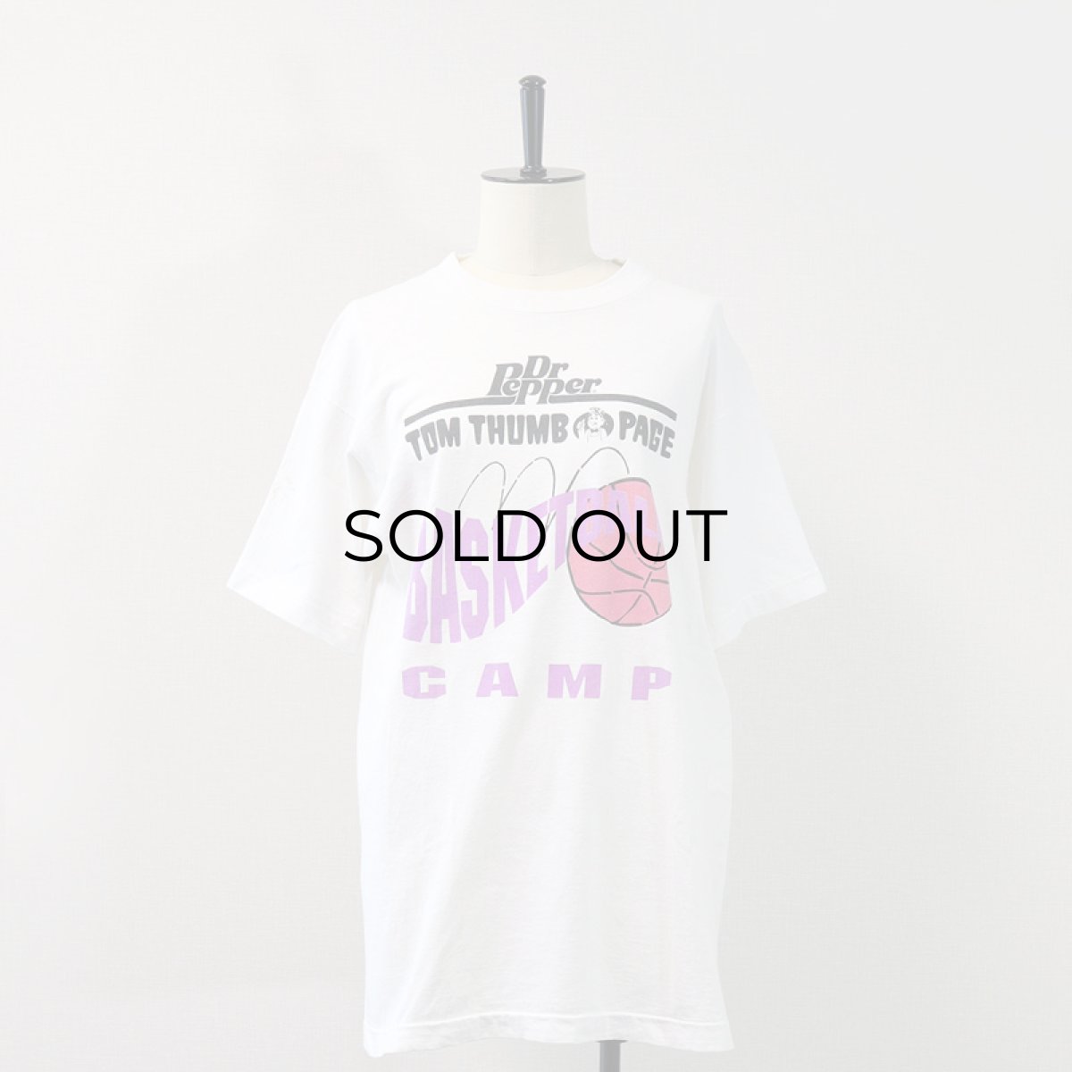 画像10: 〜90's FRUIT OF THE LOOM COTTON W-PRINT S/S TEE "DrPepper TOM THUMB PAGE BASKETBALL CAMP" (10)