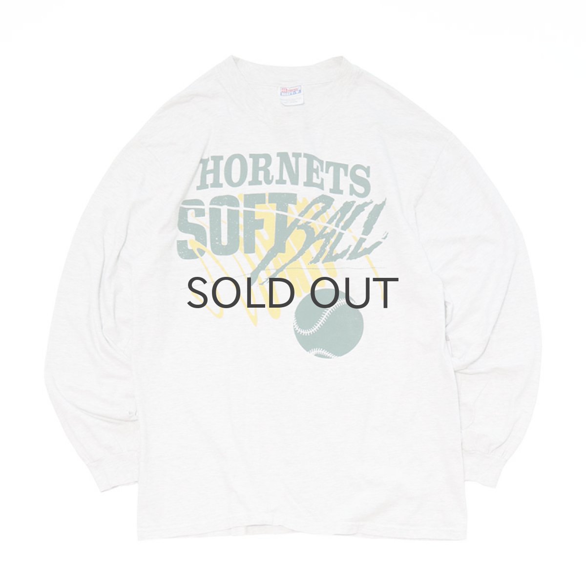 画像1: Hanes COTTON PRINT L/S TEE "HORNETS SOFT BALL" (1)