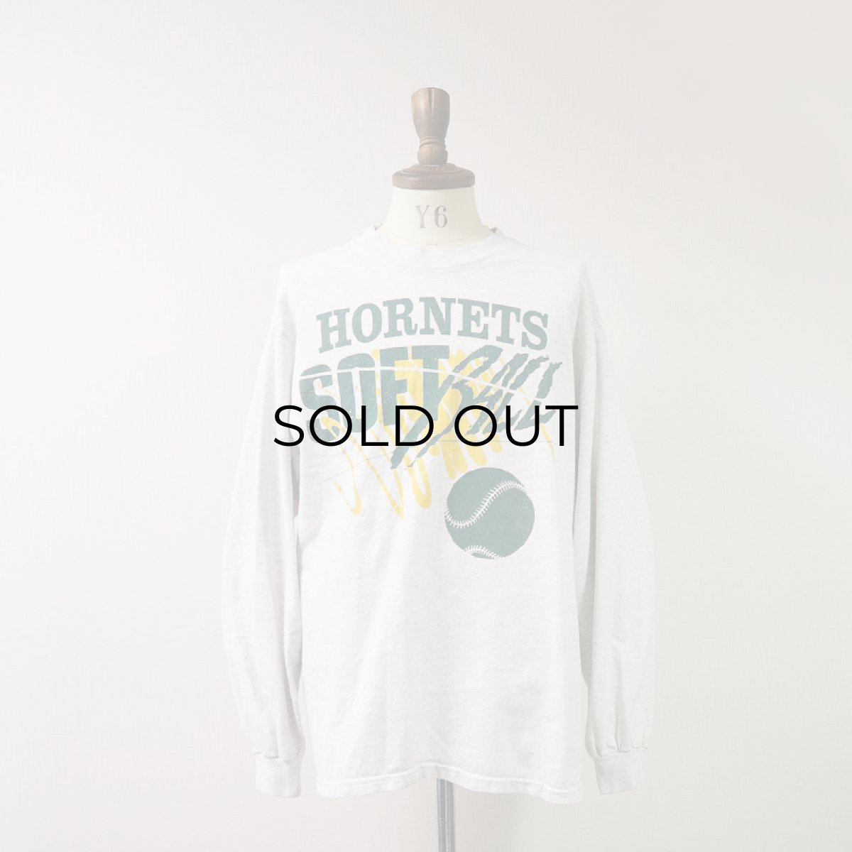 画像7: Hanes COTTON PRINT L/S TEE "HORNETS SOFT BALL" (7)