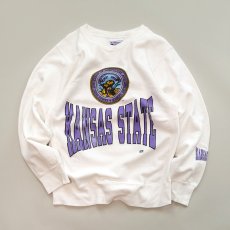 画像1: 80's-90's Hanes REVERSE WEAVE style PRINT CREW NECK SWEAT "KANSAS STATE" (1)