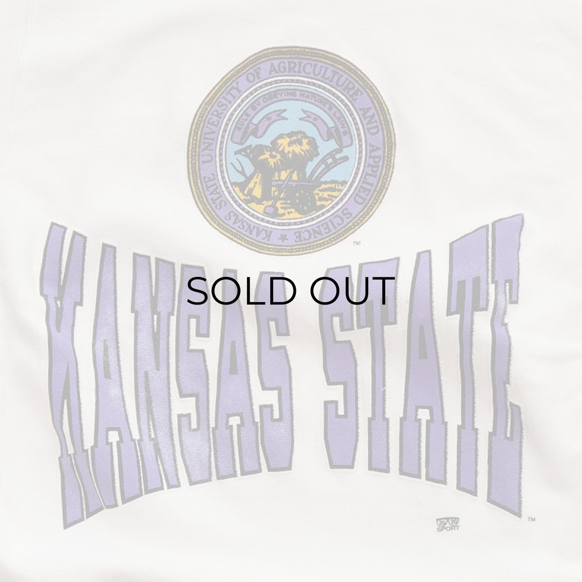 画像6: 80's-90's Hanes REVERSE WEAVE style PRINT CREW NECK SWEAT "KANSAS STATE" (6)