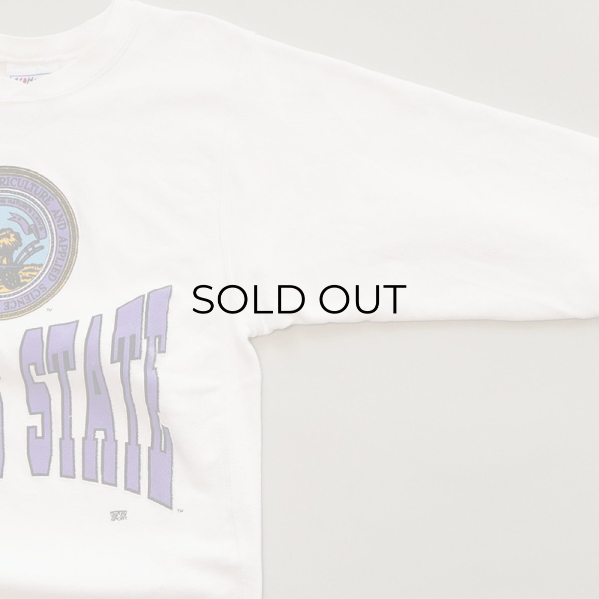 画像3: 80's-90's Hanes REVERSE WEAVE style PRINT CREW NECK SWEAT "KANSAS STATE" (3)