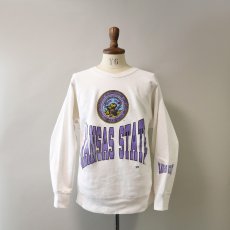 画像12: 80's-90's Hanes REVERSE WEAVE style PRINT CREW NECK SWEAT "KANSAS STATE" (12)