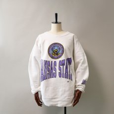 画像13: 80's-90's Hanes REVERSE WEAVE style PRINT CREW NECK SWEAT "KANSAS STATE" (13)