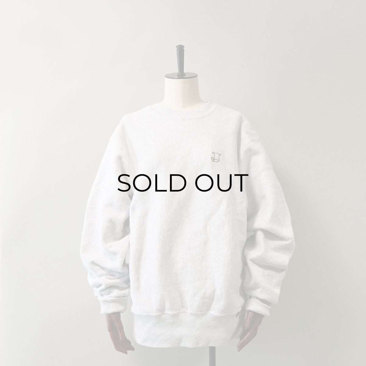 画像9: 〜90's Midwest Embroidery REVERSE WEAVE style EMBROIDERED CREW NECK SWEAT "J" (9)