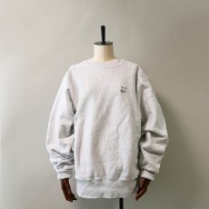 画像9: 〜90's Midwest Embroidery REVERSE WEAVE style EMBROIDERED CREW NECK SWEAT "J" (9)