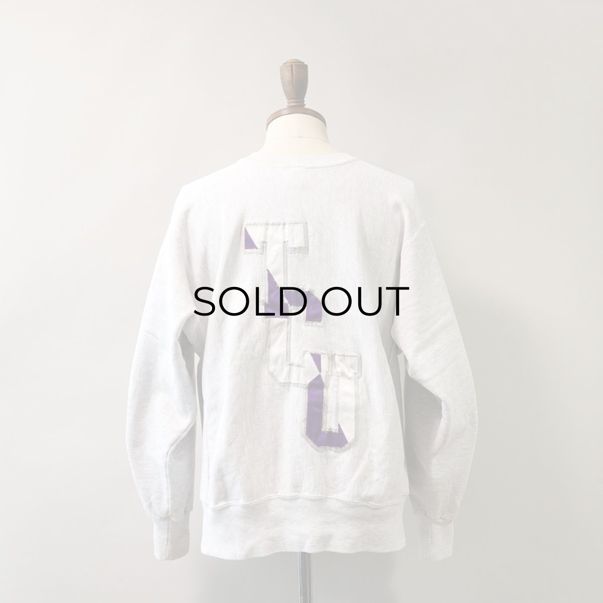 画像10: 〜90's RUGGED SWEATS REVERSE WEAVE style W-LETTERED CREW NECK SWEAT "TCU" (10)