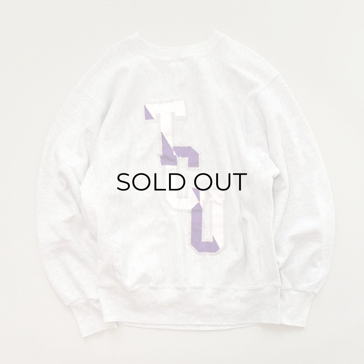 画像2: 〜90's RUGGED SWEATS REVERSE WEAVE style W-LETTERED CREW NECK SWEAT "TCU" (2)