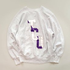 画像2: 〜90's RUGGED SWEATS REVERSE WEAVE style W-LETTERED CREW NECK SWEAT "TCU" (2)