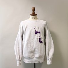 画像9: 〜90's RUGGED SWEATS REVERSE WEAVE style W-LETTERED CREW NECK SWEAT "TCU" (9)