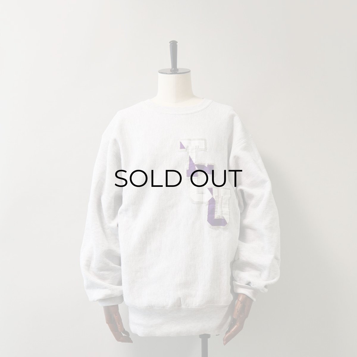画像11: 〜90's RUGGED SWEATS REVERSE WEAVE style W-LETTERED CREW NECK SWEAT "TCU" (11)