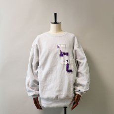 画像11: 〜90's RUGGED SWEATS REVERSE WEAVE style W-LETTERED CREW NECK SWEAT "TCU" (11)