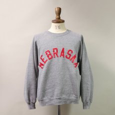 画像8: 〜70's UNKNOWN BRAND LETTERED CREW NECK SWEAT "NEBRASKA" (8)