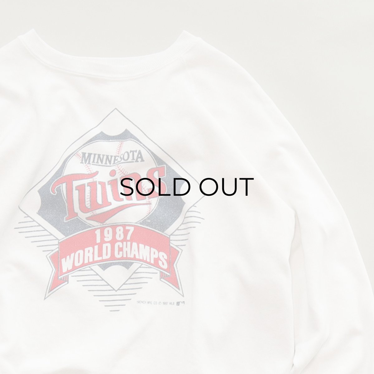 画像3: 80's TRENCH PRINT CREW NECK SWEAT "MINNESOTA Twins 1987 WORLD CHAMPS" (3)
