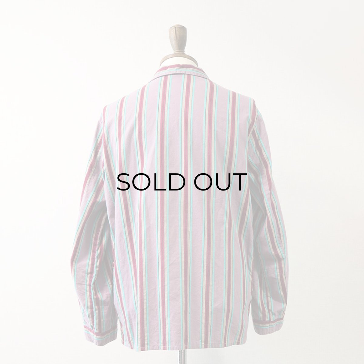 画像5: OLD Dceiklang COTTON STRIPE EURO PAJAMA SHIRT (5)