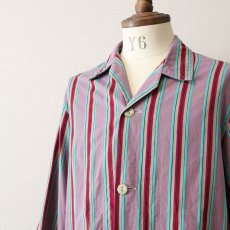 画像7: OLD Dceiklang COTTON STRIPE EURO PAJAMA SHIRT (7)