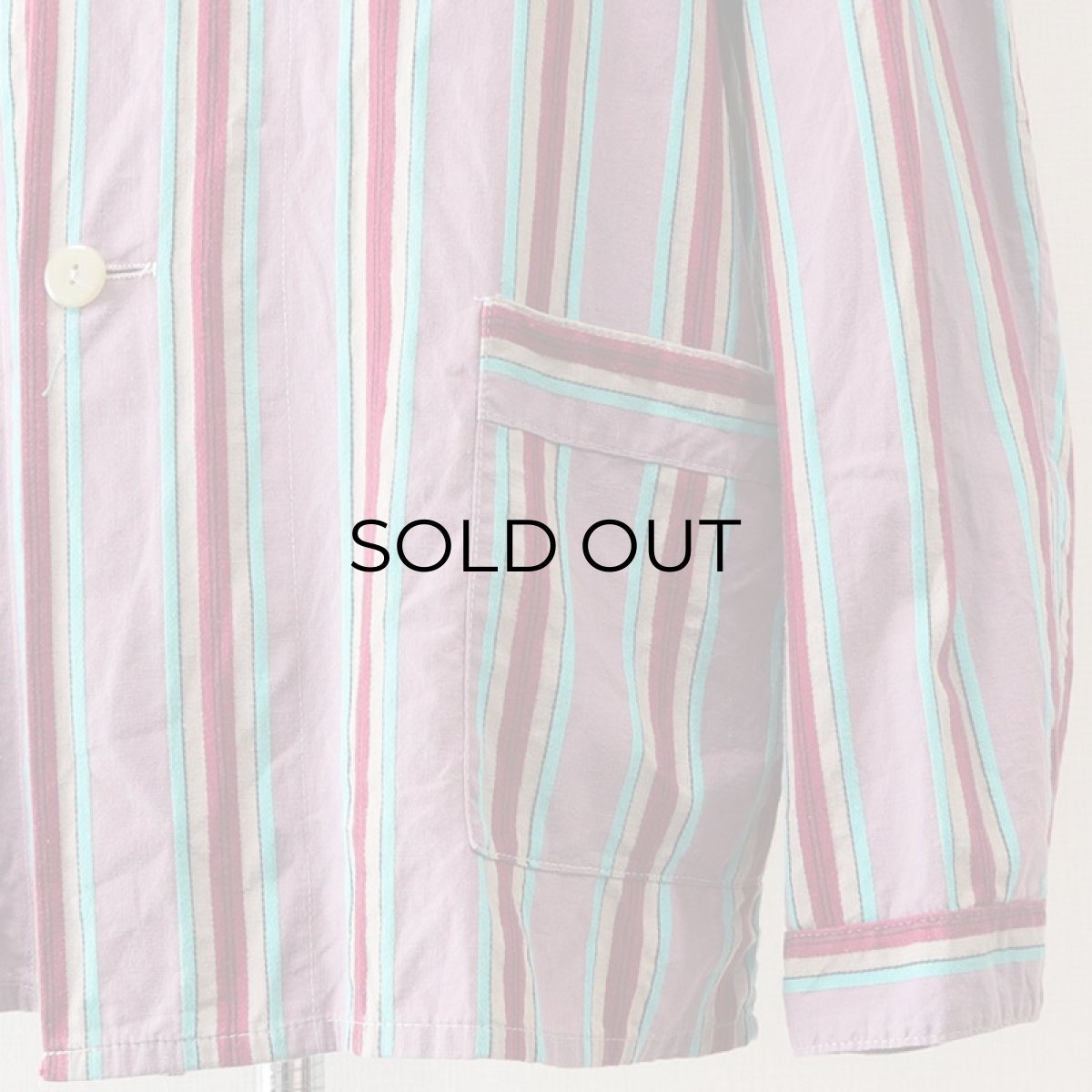 画像8: OLD Dceiklang COTTON STRIPE EURO PAJAMA SHIRT (8)