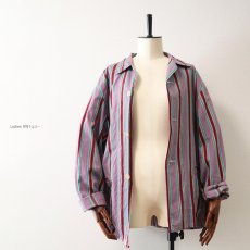 画像6: OLD Dceiklang COTTON STRIPE EURO PAJAMA SHIRT (6)