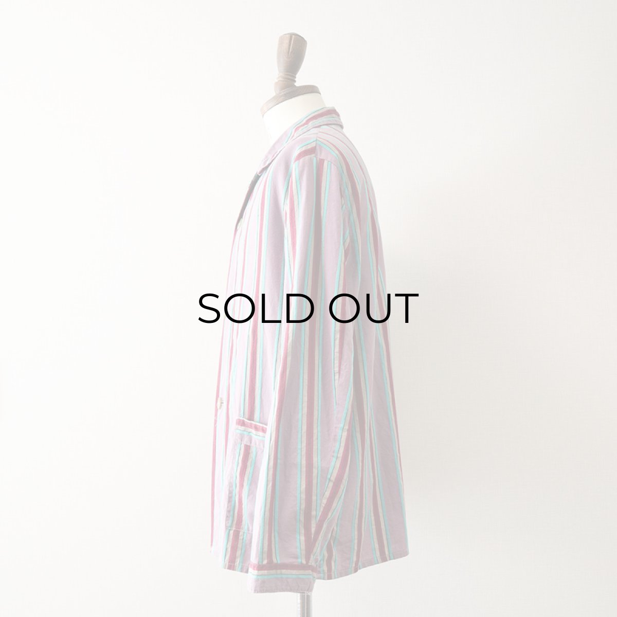 画像4: OLD Dceiklang COTTON STRIPE EURO PAJAMA SHIRT (4)