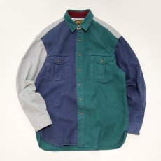 画像2: 〜90's Eddie Bauer COTTON CHAMOIS CLOTH CRAZY PATTERN SHIRT (2)