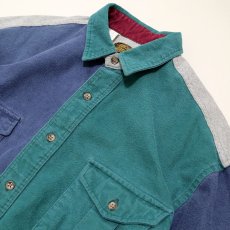 画像5: 〜90's Eddie Bauer COTTON CHAMOIS CLOTH CRAZY PATTERN SHIRT (5)