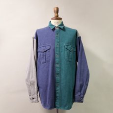 画像1: 〜90's Eddie Bauer COTTON CHAMOIS CLOTH CRAZY PATTERN SHIRT (1)