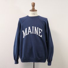 画像1: 80's Tultex PRINT CREW NECK SWEAT "MAINE" (1)