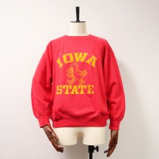 画像1: 〜80's ALTEX FLOCKY PRINT CREW NECK SWEAT "IOWA STATE" (1)