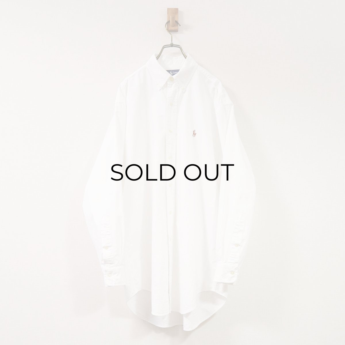画像7: 90's Ralph Lauren WHITE COTTON OXFORD B/D SHIRT (7)