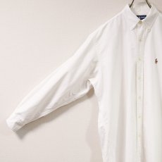 画像9: 90's Ralph Lauren WHITE COTTON OXFORD B/D SHIRT (9)