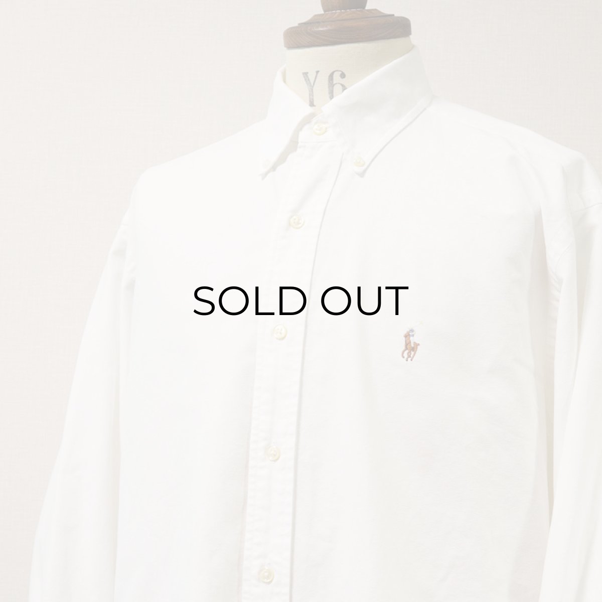 画像4: 90's Ralph Lauren WHITE COTTON OXFORD B/D SHIRT (4)
