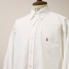 画像4: 90's Ralph Lauren WHITE COTTON OXFORD B/D SHIRT (4)