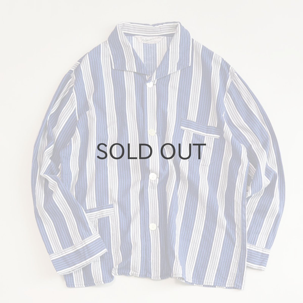 画像1: OLD Primavera COTTON STRIPE EURO PAJAMA SHIRT (1)