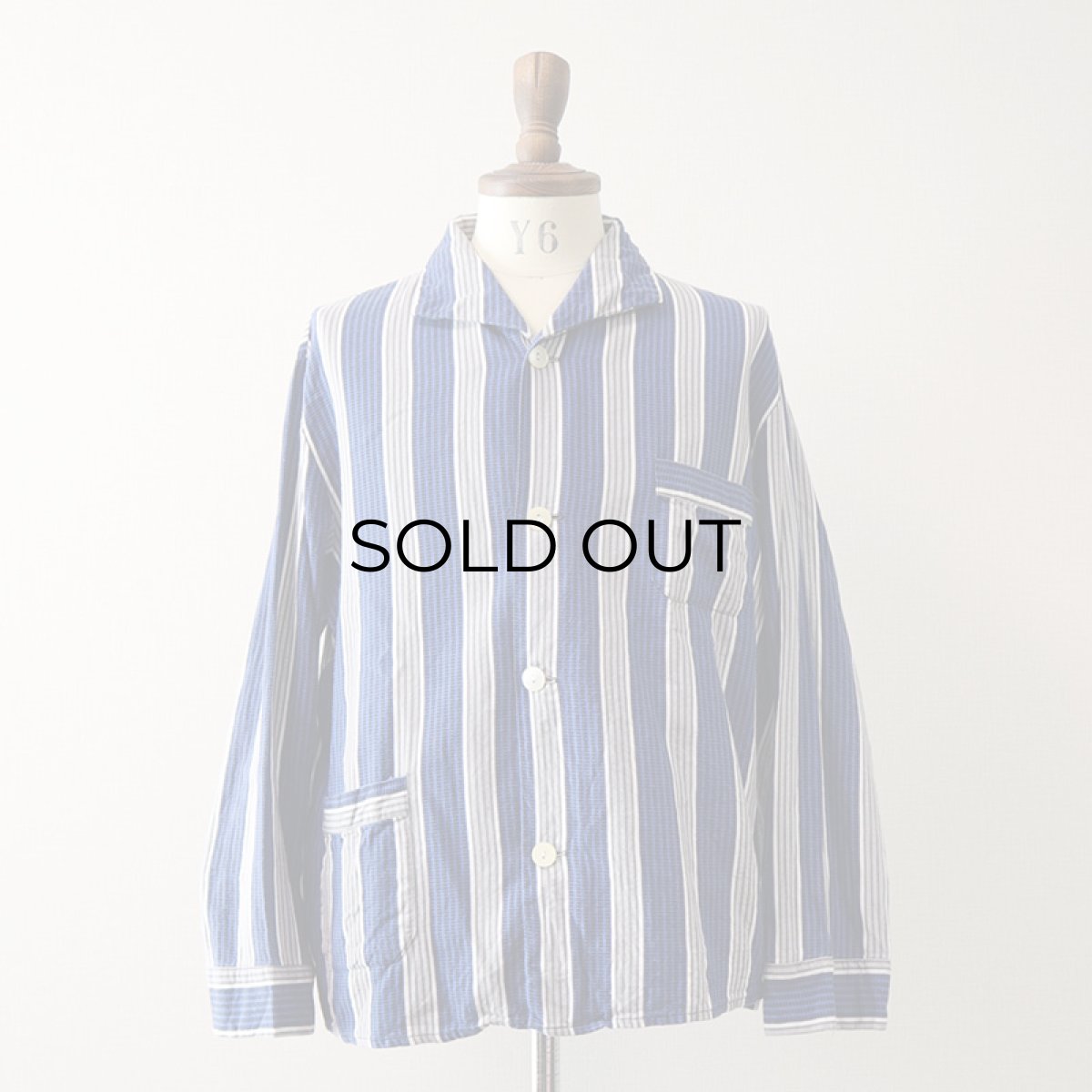 画像3: OLD Primavera COTTON STRIPE EURO PAJAMA SHIRT (3)