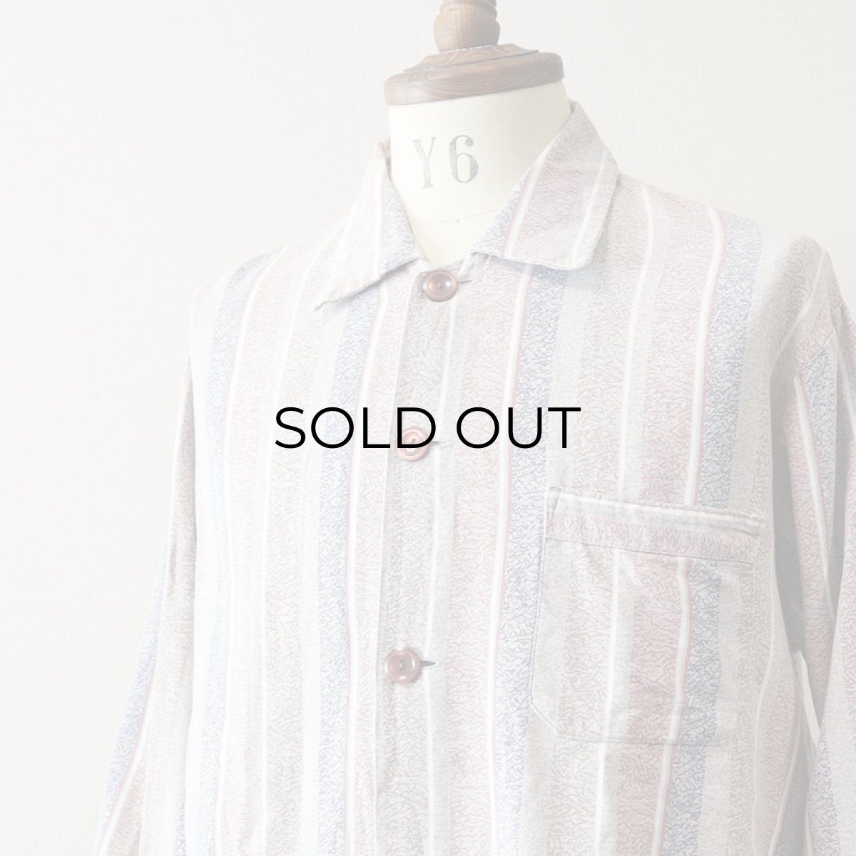 画像5: OLD WITT COTTON STRIPE EURO PAJAMA SHIRT (5)