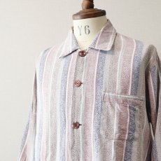 画像5: OLD WITT COTTON STRIPE EURO PAJAMA SHIRT (5)