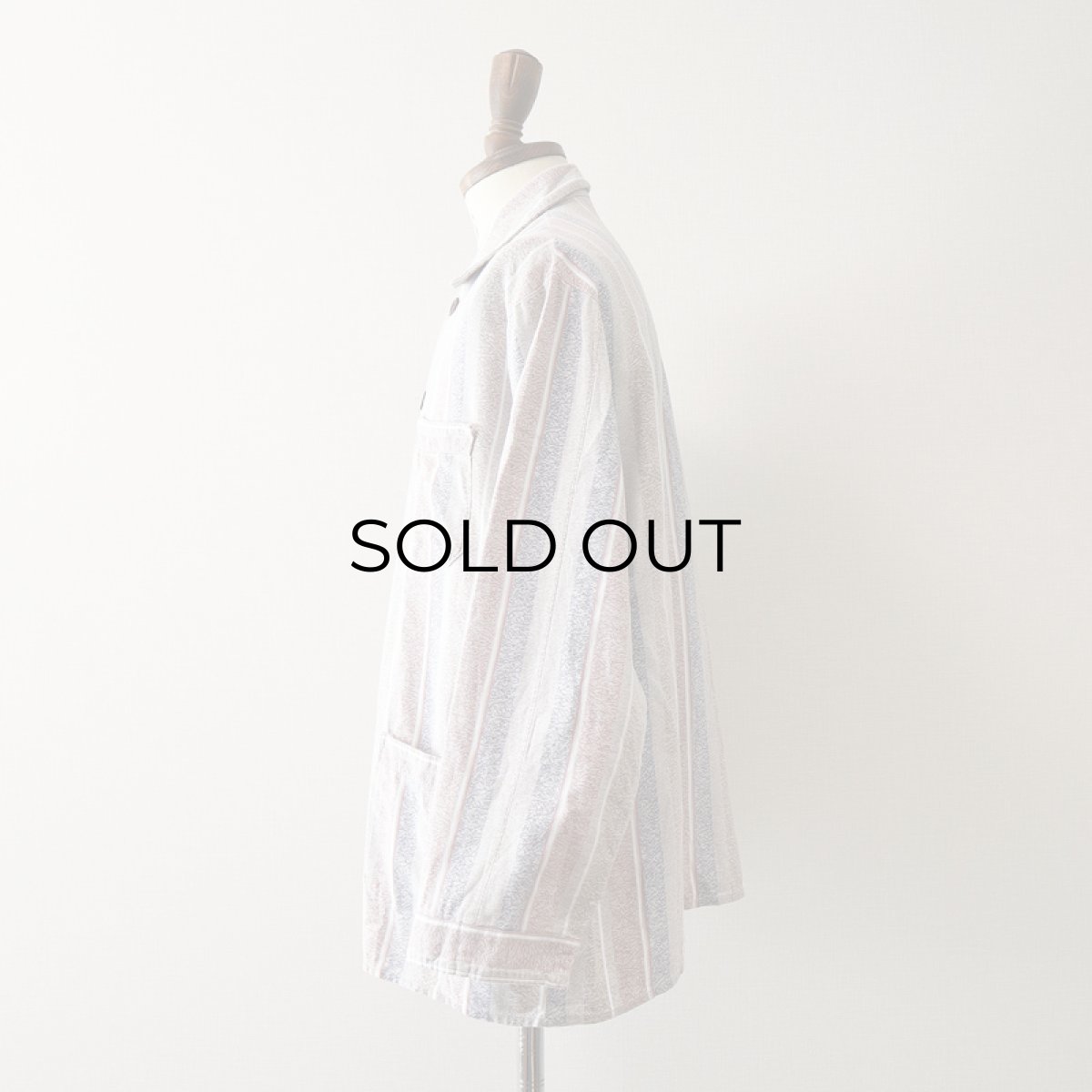 画像2: OLD WITT COTTON STRIPE EURO PAJAMA SHIRT (2)